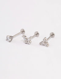 Surgical Steel Cubic Zirconia Butterfly Flat Back Pack - link has visual effect only