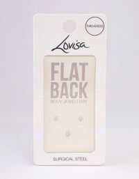 Surgical Steel Cubic Zirconia Stud Flat Back Pack - link has visual effect only