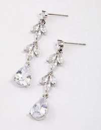 Silver Double Vine Teardrop Earrings - link has visual effect only