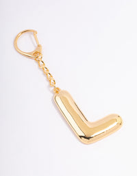 Gold Plated Letter L  Key Chain - link has visual effect only