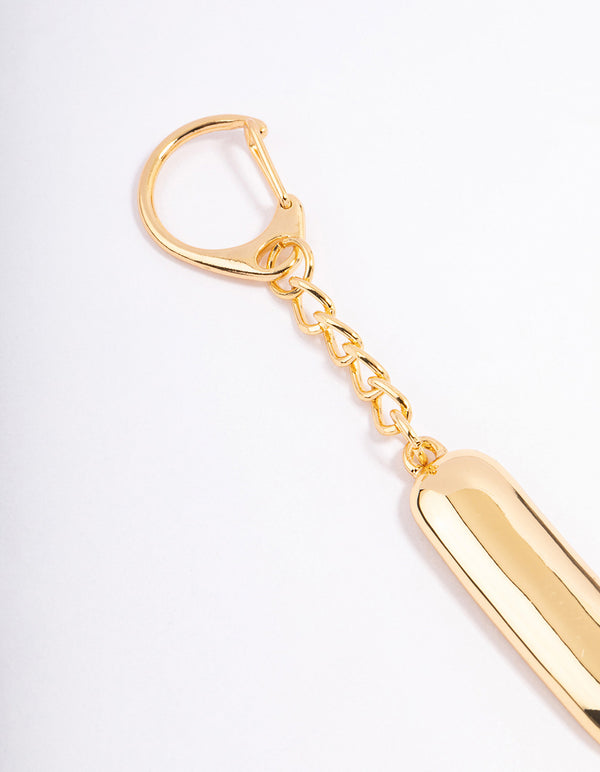 Gold Plated Letter L  Key Chain