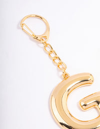 Gold Plated Letter 'G' Initial Key Ring - link has visual effect only