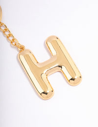 Gold Plated Letter 'H' Initial Key Ring - link has visual effect only