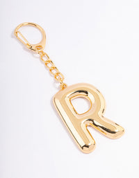 Gold Plated Letter 'R' Initial Key Ring - link has visual effect only