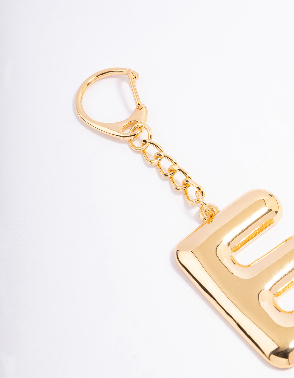 Gold Plated Letter E  Key Chain