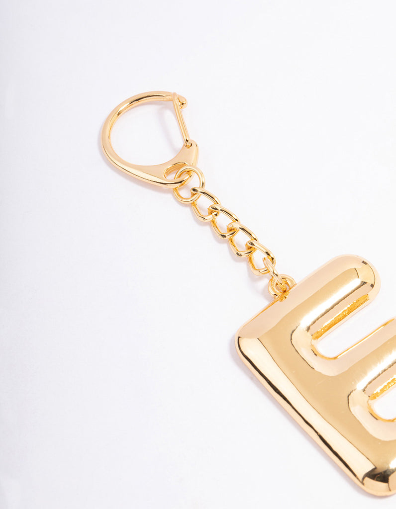 Gold Plated Letter E Key Chain - Lovisa