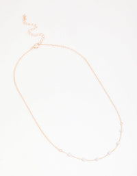 Rose Gold Dainty Pearl Necklace - link has visual effect only