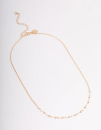 Gold Pearl & Gold Ball Necklace - link has visual effect only