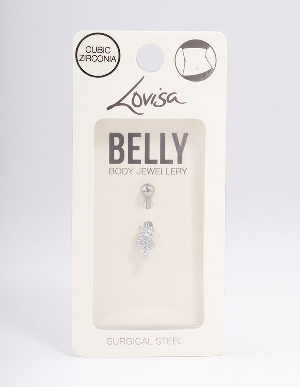 Surgical Steel Round & Triangle Claw Belly Ring