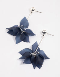 Blue Petal Stick Drop Earrings - link has visual effect only