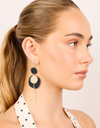 Black Coated Disc Stick Drop Earrings - link has visual effect only