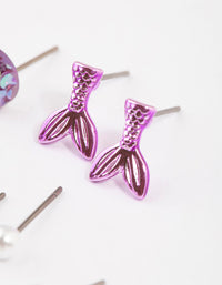 Kids Silver Dolphin Stud Earrings 6-Pack - link has visual effect only