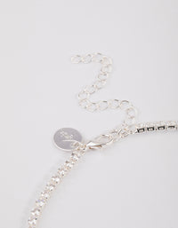 Silver Cubic Zirconia Silver Y-Neck Jewellery Set - link has visual effect only