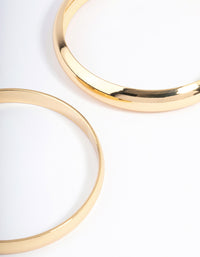 Gold Plated Classic Medium Smooth Bangle Pack - link has visual effect only