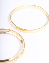 Gold Plated Classic Medium Smooth Bangle Pack - link has visual effect only