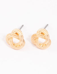 Gold Rope Knotted Stud Earrings - link has visual effect only