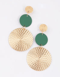 Green Graduating Disc Drop Earrings - link has visual effect only