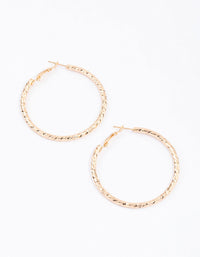 Gold Diamond Cut Hoop Earrings - link has visual effect only
