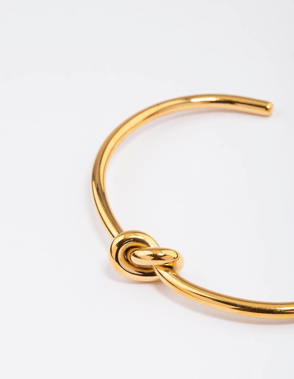 Waterproof Gold Plated Stainless Steel Basic Knotted Wrist Cuff