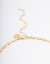 Gold Plated Fine Cubic Zirconia Cup Chain Tennis Necklace - link has visual effect only