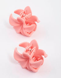 Pink Hibiscus Hair Claw Clip Pack - link has visual effect only