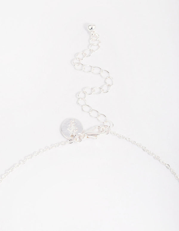 Silver Amethyst Moon & Mushroom Pendant Necklace