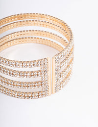 Gold Four Row Cup Chain Bangle - link has visual effect only