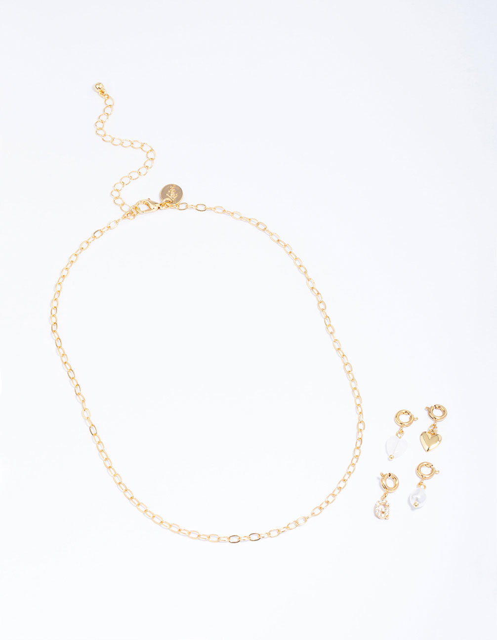 Letter 'G' Gold Plated Initial Customisable Charm Necklace