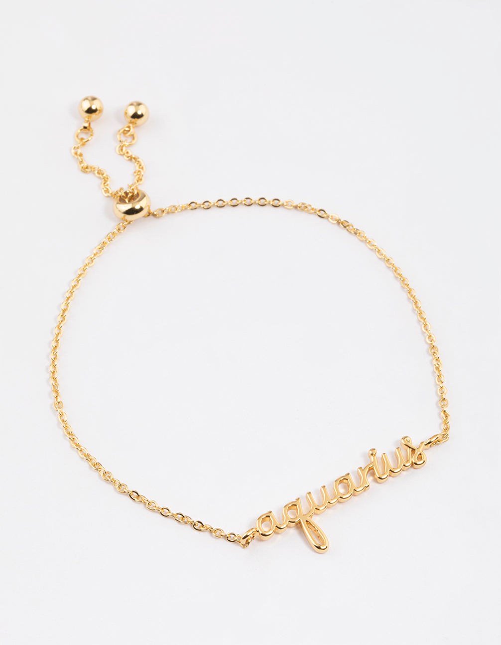 Gold Plated Aquarius Script Bracelet