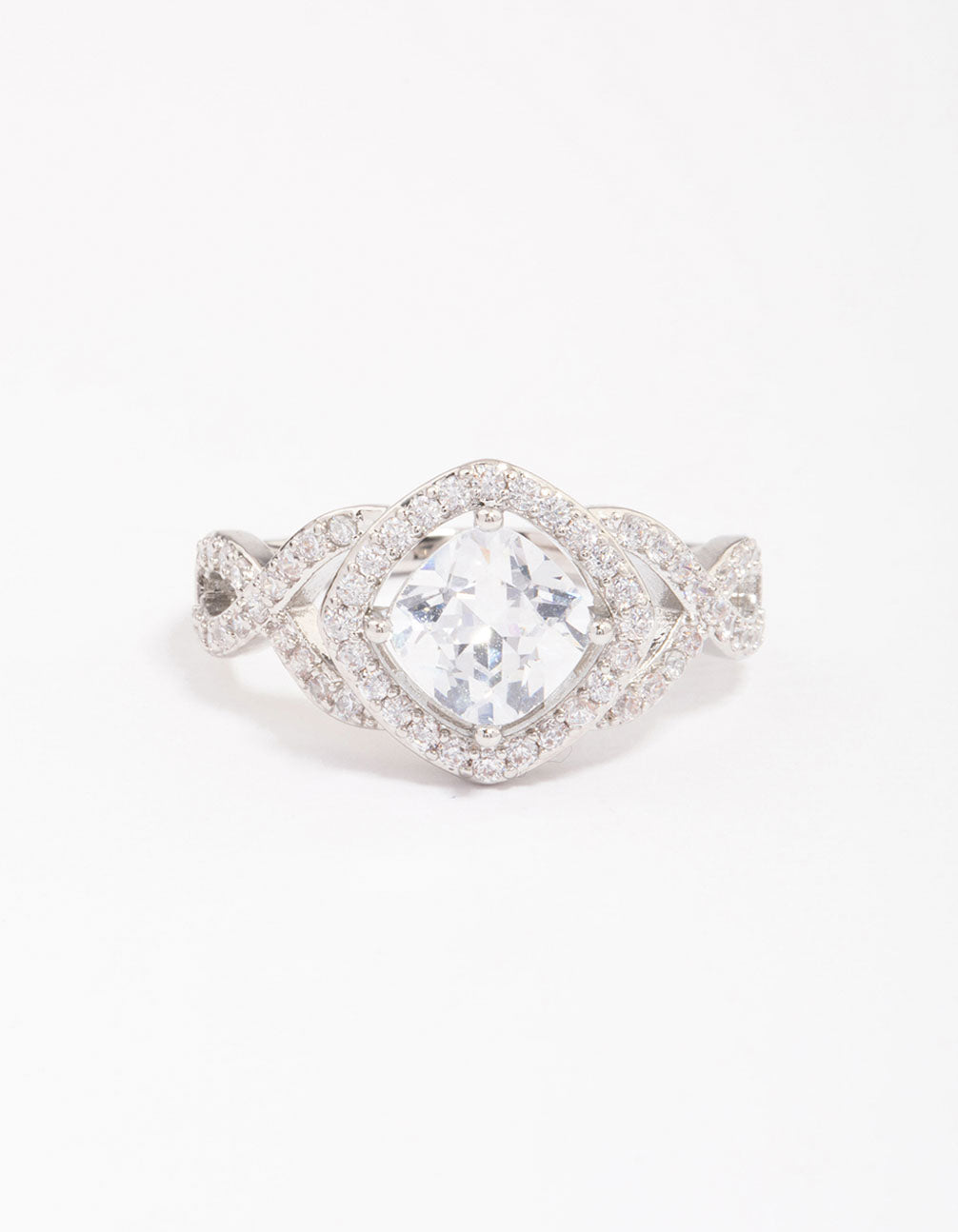 Silver Cushion Infinity Ring