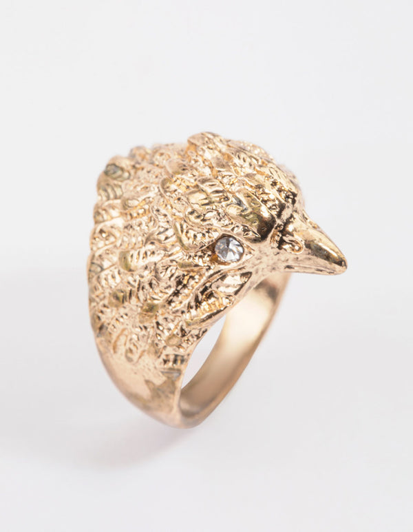 Antique Gold Majestic Eagle Ring