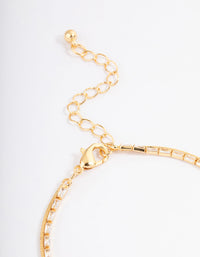 Gold Plated Cubic Zirconia Dainty Baguette Layered Tennis Bracelet - link has visual effect only