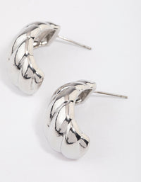 Silver Croissant Mini Hoop Earrings - link has visual effect only