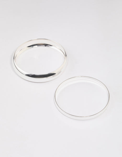 Silver Smooth Thick Bangle Pack - Lovisa