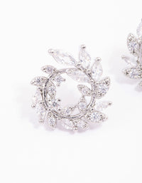 Silver Mini Wreath Stud Earrings - link has visual effect only