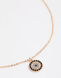 Gold Diamante Evil Eye Pendant Necklace - link has visual effect only
