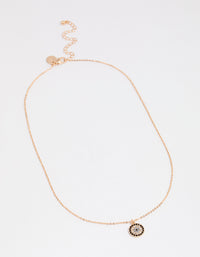 Gold Diamante Evil Eye Pendant Necklace - link has visual effect only