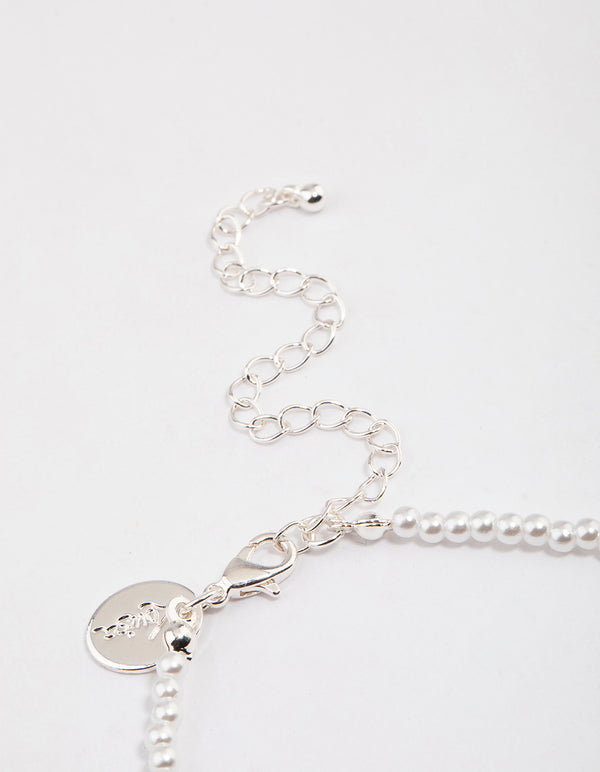 Beaded Cherry Pendant Stretch Bracelet