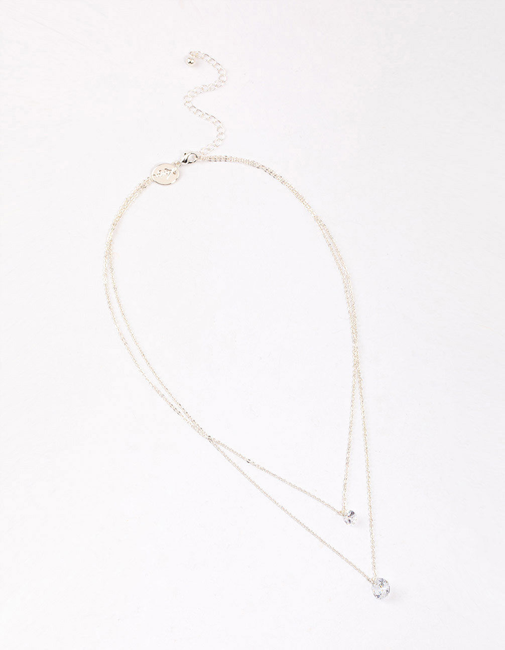 Silver Double Row Cubic Zirconia Necklace & Polishing Set