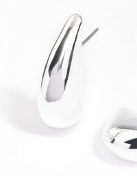 Silver Plated Smooth Teardrop Stud Earrings - link has visual effect only