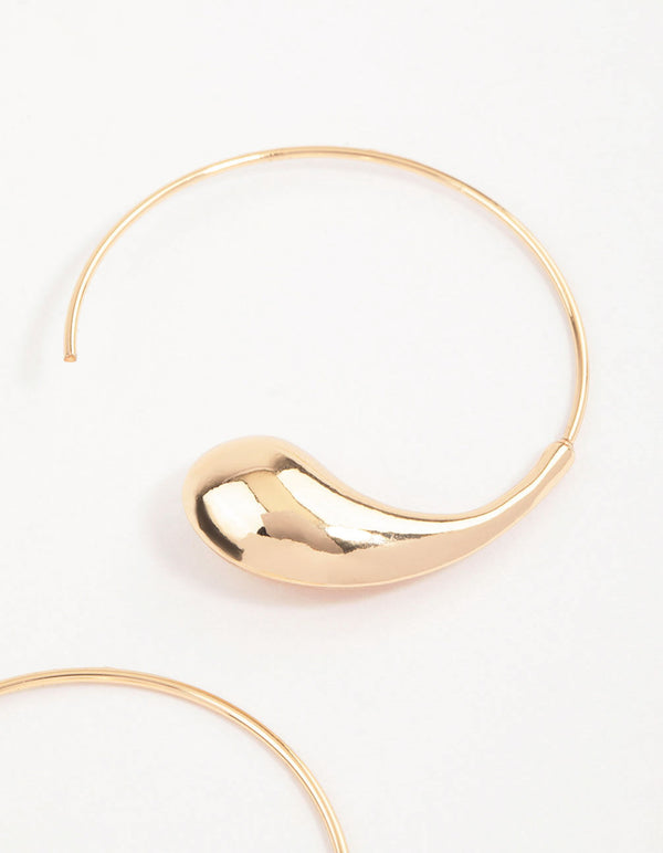 Gold Threaded Gold Hoop Earrings
