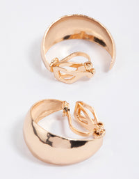 Gold Small Clip Hoop Drop Earrings - link has visual effect only