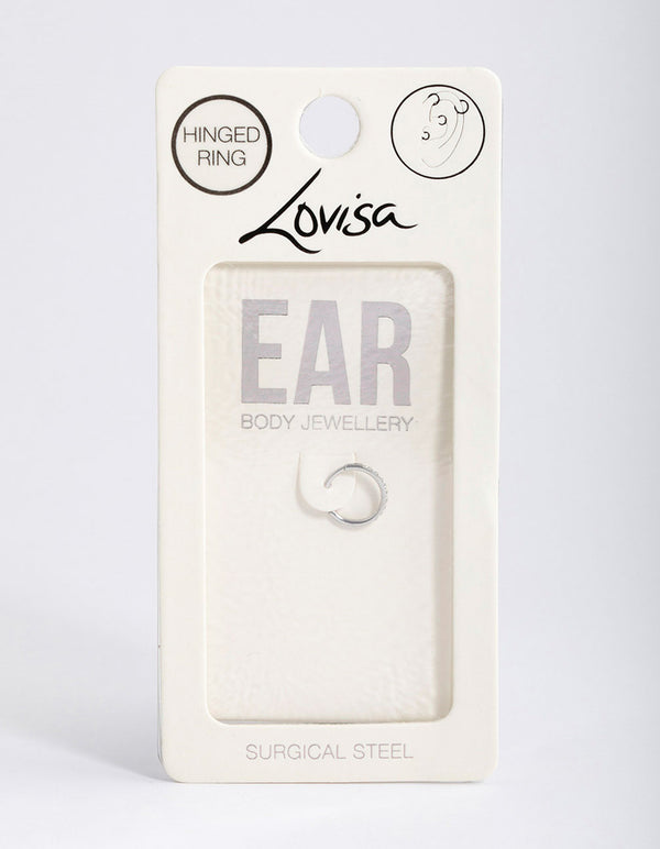 Surgical Steel Diamante Clicker Ring 8mm