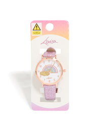 Kids Rainbow Glitter Faux Leather Watch - link has visual effect only