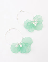 Mint Frosted Petal Hoop Earrings - link has visual effect only