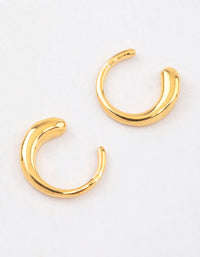 Gold Plated Sterling Silver Calligraphy Hoop Earrings - link has visual effect only