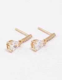 Gold Plated Sterling Silver Teardrop Cubic Zirconia Drop Earrings - link has visual effect only