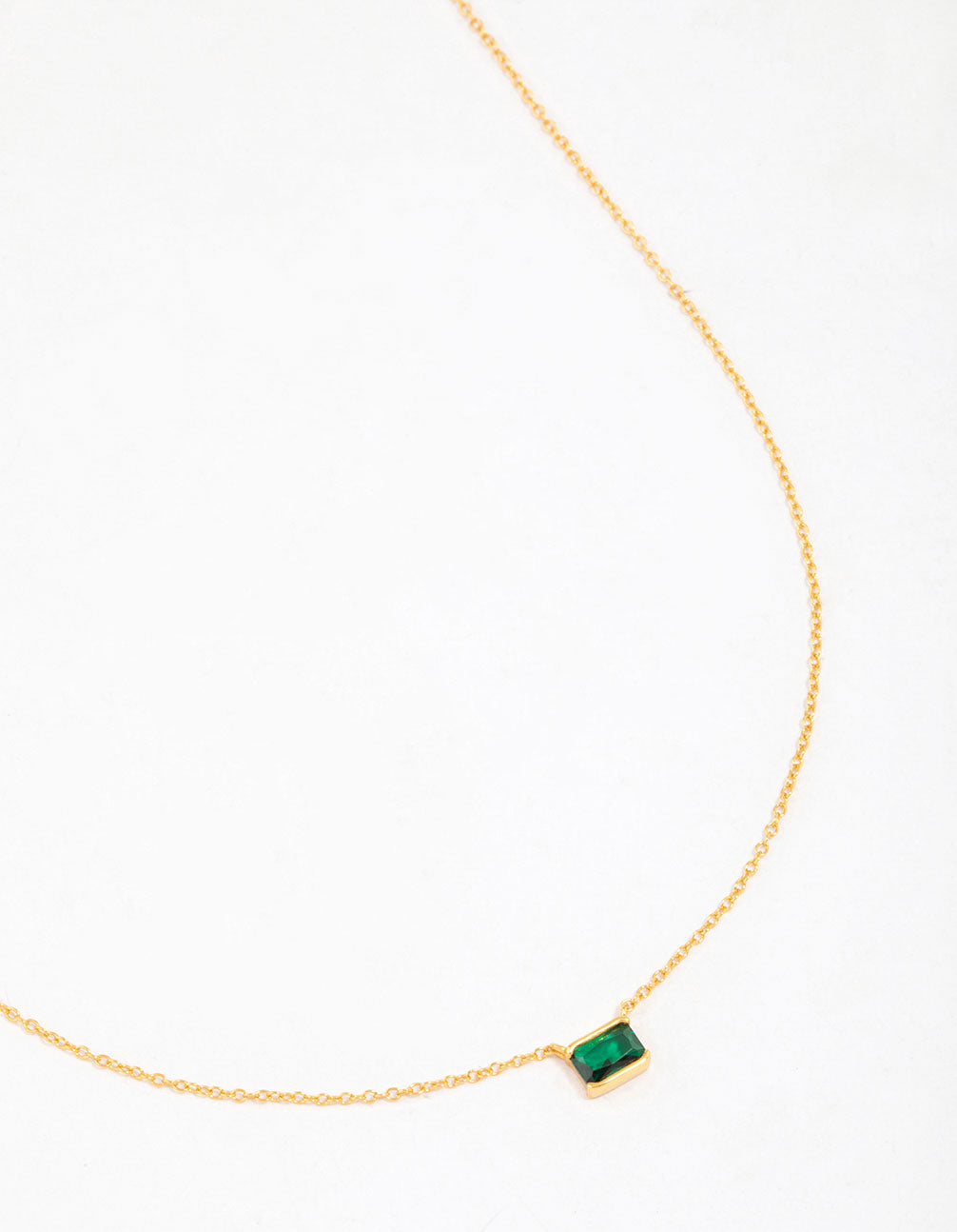 Gold Plated Sterling Silver Horizon Emerald Cut Necklace
