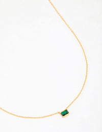 Gold Plated Sterling Silver Horizon Emerald Cut Necklace - link has visual effect only