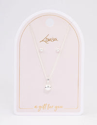 Silver Plain Ball Jewellery Set - link has visual effect only